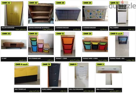 WARDROBES, DRESSERS & STORAGE from 3 OMR – Tomorrow Tue 27 Oct, 9am–7pm | خزائن وكوميدينات ووحدات تخ