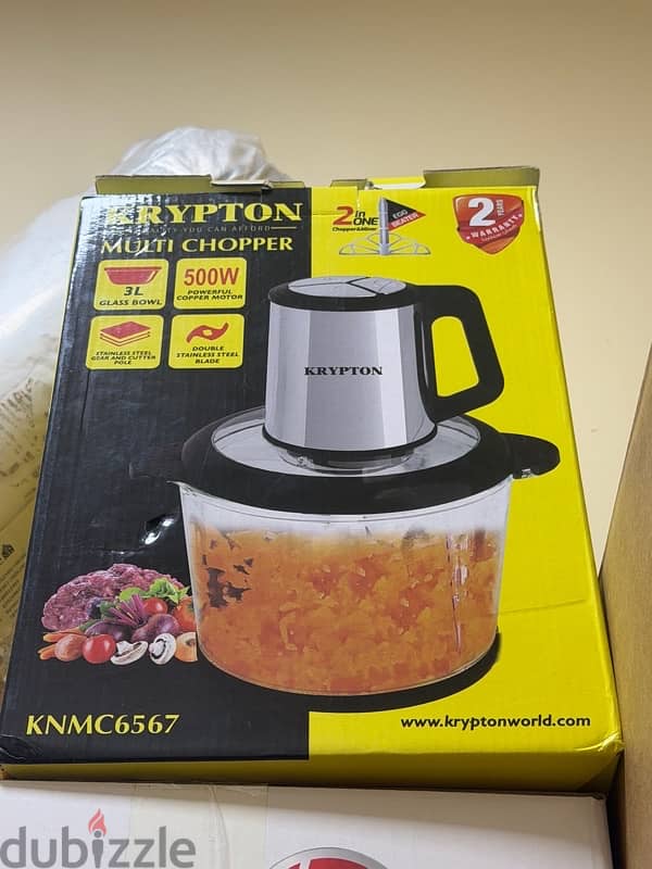 NEW KRYPTON MULTI CHOPPER 3L GLASS BOWL 500W 1