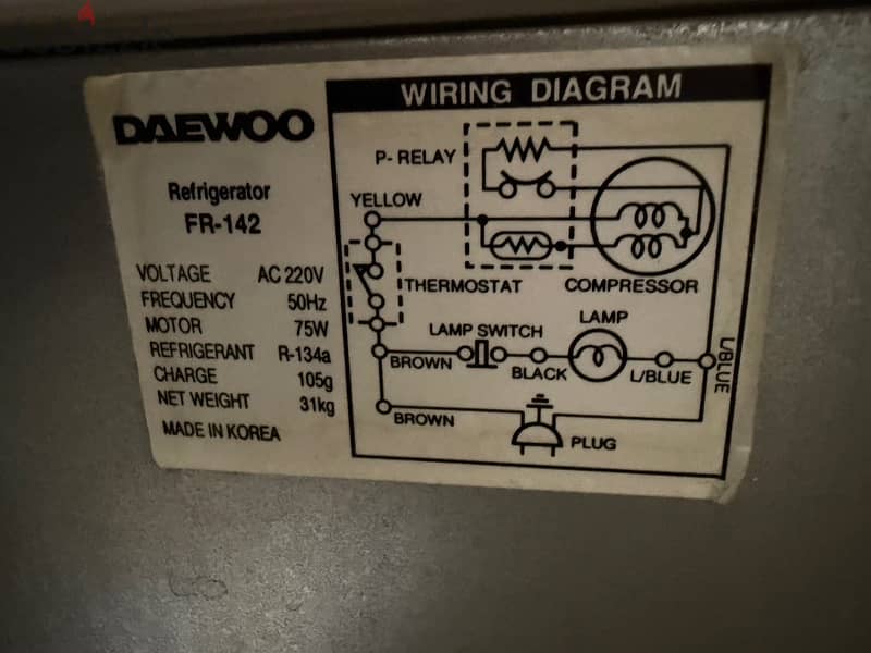 Used DAEWOO Refrigerator FR-142 140ltrs 1