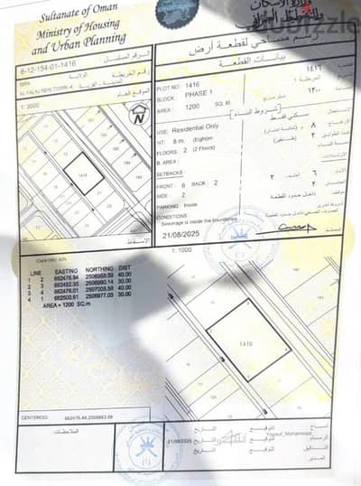 For Sale | Two Fenced Residential Plots in Ibra – One Site Plan