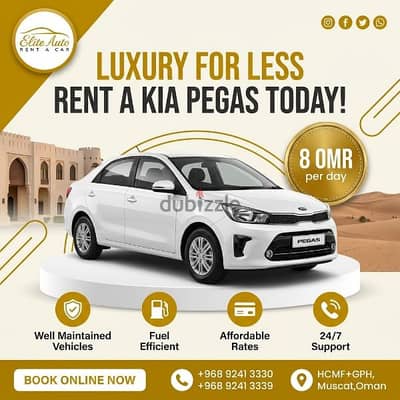Kia Pegas 2026 brand new for Rent