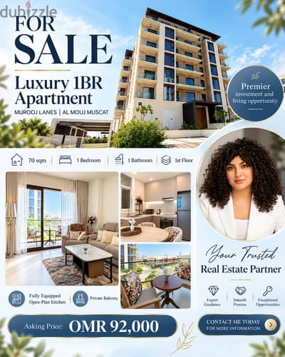 Luxury 1BR Apartment for Sale | Murooj Lanes | Al Mouj Muscat | OMR 92,000