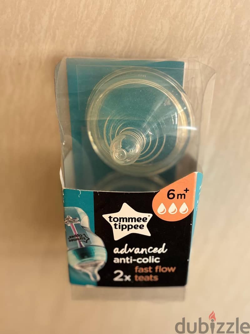 Tommee Pack of 2 Tommee Tippee Advanced Anti-Colic Fast Flow Teats 1