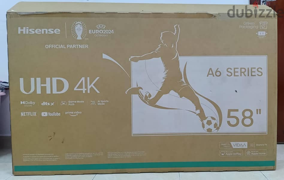 Hisense 4K UHD SMART TV 58A61N 58 inch 2