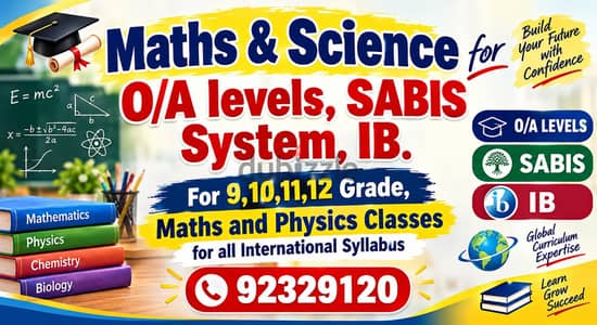 Maths Physics for 9,10,11,12 for Cambridge,CBSE Edexcel, IB, Sabis