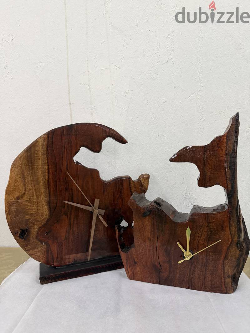 Decor wooden clock and wooden lamp 1