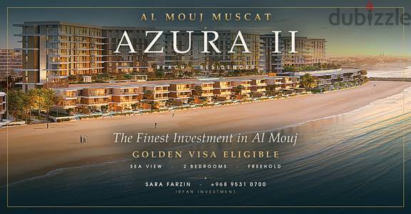 Azura II, Al Mouj | Sea View 2BR | Golden Visa | The Best Investment in Al Mouj