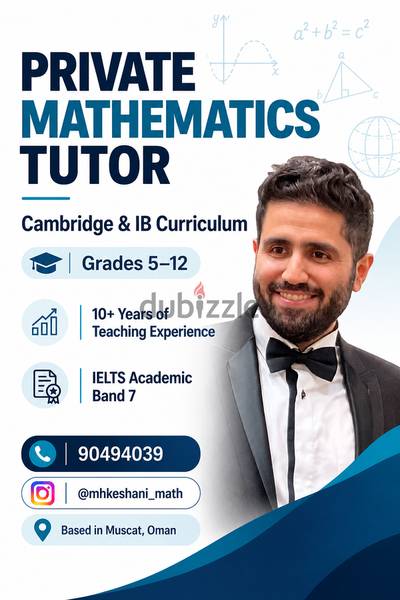 Mathematics Tutor | Cambridge & IB | Grades 5–12