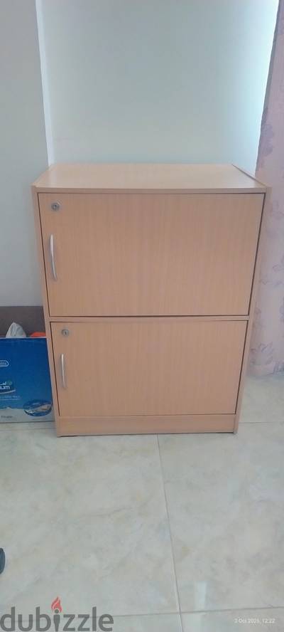 Wooden lockable storage cabinet