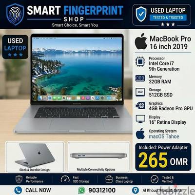MacBook Pro (16-inch, 2019) -Core i7,32GB Ram,512GB SSD
