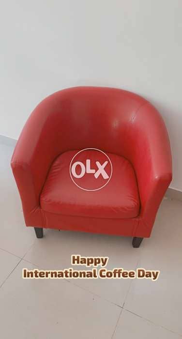 Stylish Leather Red Tub Chair 2