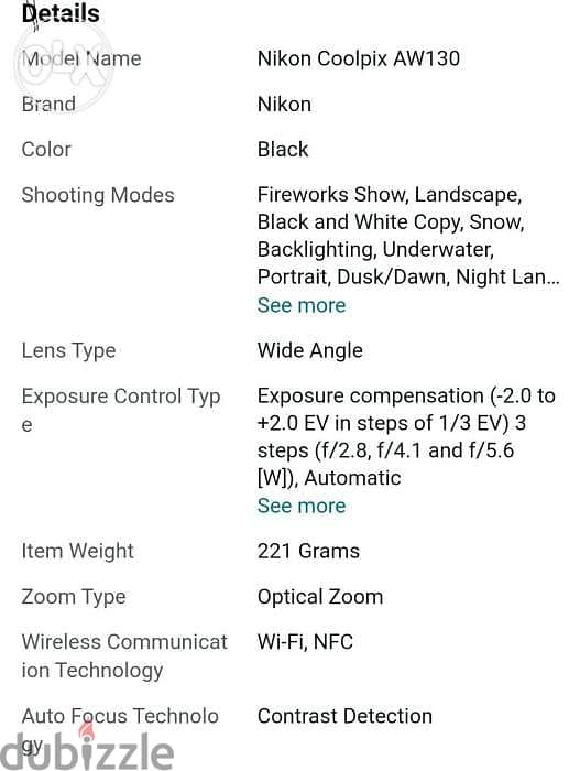 Nikon COOLPIX AW130 Waterproof Digital Camera 3