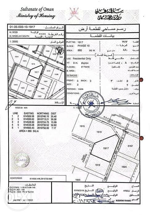 ارض سكنية للبيع المعبيله 880 متر قريب الطريق السريع 0