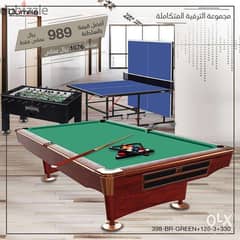 Olympia 9 Feet Pro Billiard, Football Table & Table Tennis Combo Offer 0