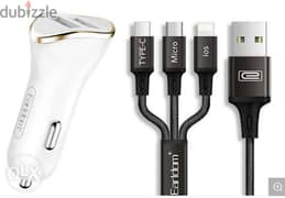 Earldom Car Charger -iPhone. Micro. Type c- 1 Year Warranty - New