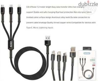 Go-Des 3 in 1 Quick Cable ( Brand New Stock)