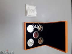 Set of 5 Silver Colour Coins with original certificate