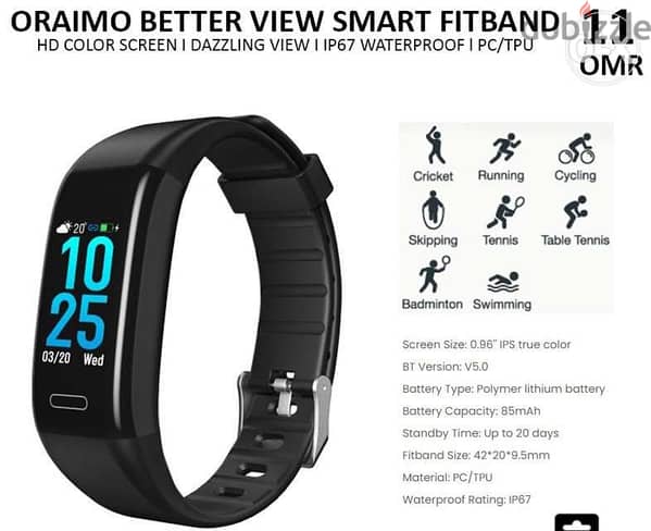 Oraimo better 2025 view smart fitband