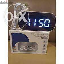 Multi Functional Mirror Electronic Clock l Brand New l dt 6506