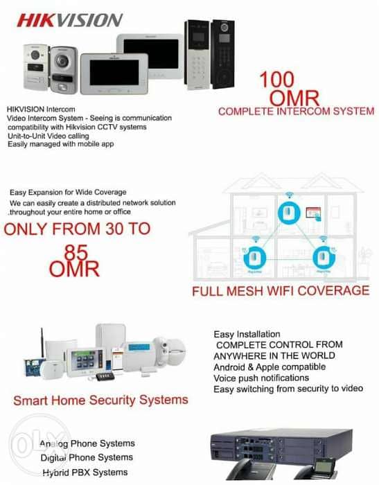 Cctv camera security syestems wifi thermal cabling intercom access pbx 7