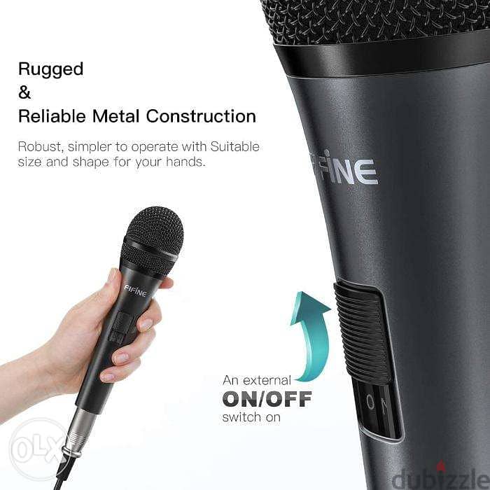 FIFINE K6 Dynamic Handheld Microphone Plug & Play For Karaoke 2