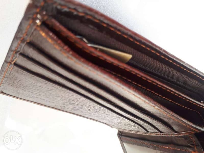 Genuine flat leather wallet 4