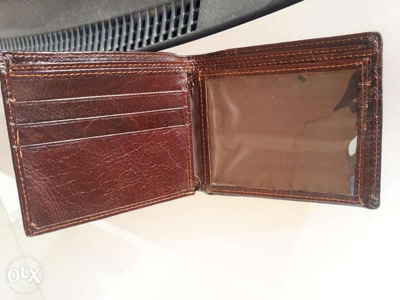 Genuine flat leather wallet 5