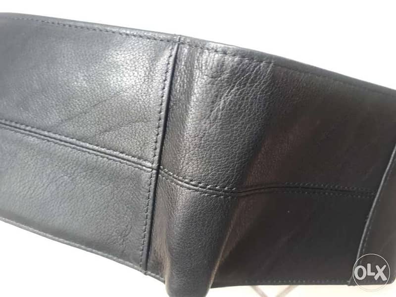 Genuine black leather wallet 0