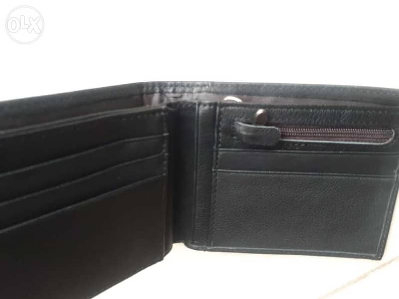 Genuine black leather wallet 2