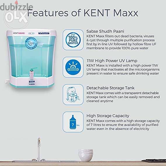 Kent maxx purifier. . UV and UF. . without RO 6