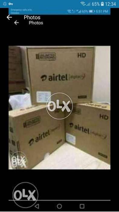 Airtel HD box with 6 month subscription south India 0