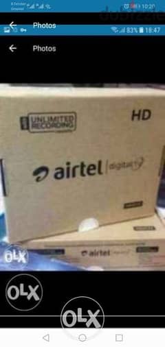 Airtel HD box 
With 6months malyalam tamil telgu