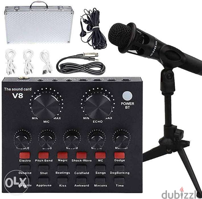 Professional Multifunctional Mic with V8 Sound Card ||Box-Pack|| 4