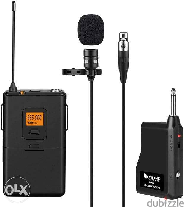 FIFINE K037 20-Channel UHF Wireless Lavalier Lapel Microphone Transmit 6