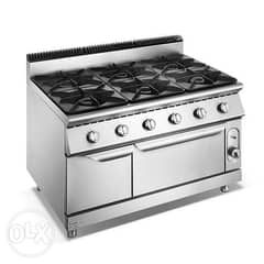 6-Burner heavy-duty Gas Range With Oven (stainless steel)