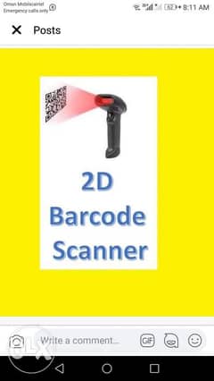 2 D QR code  wireless barcode Scanner