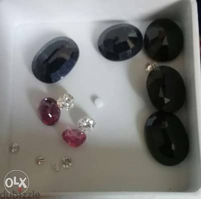 Diamonds ruby and black suphereالماس روبي واحجار كريمه