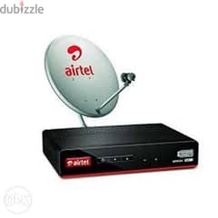 Airtel HDD Setop box 6 month subscription HDD pkg and TV dish antenna