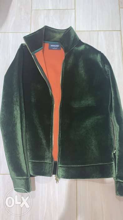 new green faux jacket for men