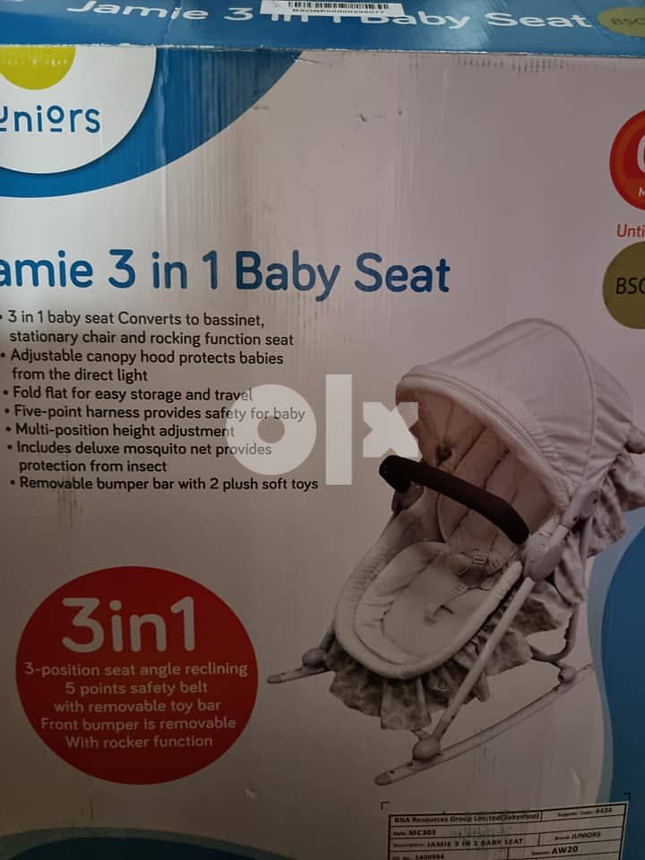 3 in 1 - baby trolly  with cover with seat - almost new 1