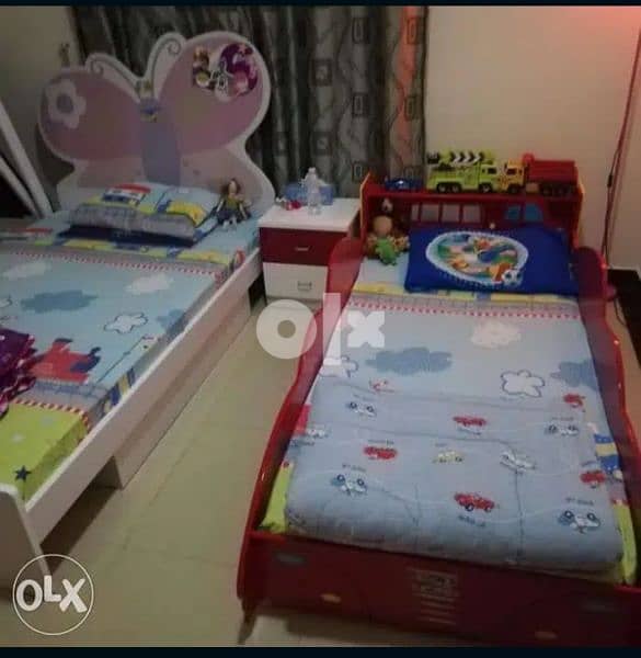 kids bed (girl butterfly  barbie) + matress 0