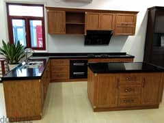 kitchen cabinets with aluminium, glass and glidding sheet