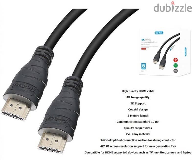 Godes HDMI Cable 4k 5 ZMiter gdhm80 (New Stock) 0