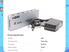 HDMI Splitter 4kx2k 1x4 HDMI Splitter 4 Port (Brand-New)
