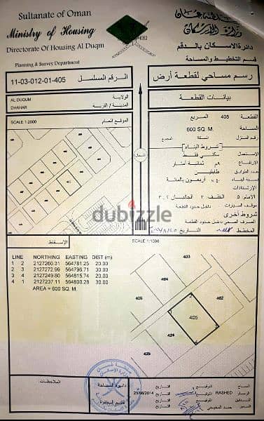 فرصة ذهبية أرض سكنية للبيع الدقم ظهر ١