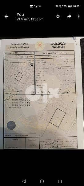 *مباشر من المالك | للبيع أرض سكنية مساحة 1000م٢ بولاية السيب الخوض 0