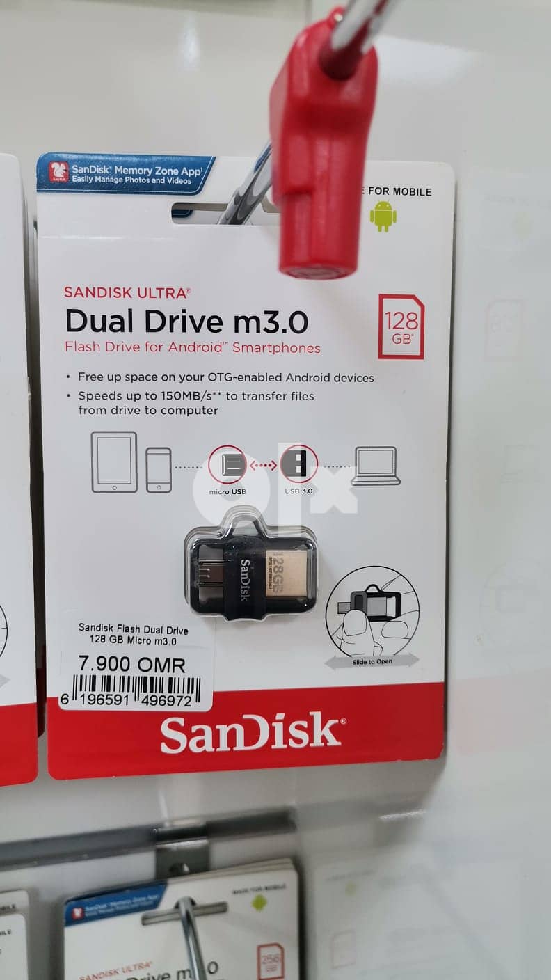 Original SanDisk 128GB USB Flash Drive Micro USB & USB3.0 OTG (NEW) 1