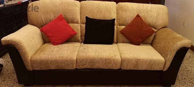 Beige Gold Sofa Set 6 seater (3+2+1)