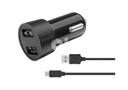 Porodo Convenient Combo Dual USB Car Charger 3.4A (BrandNew)