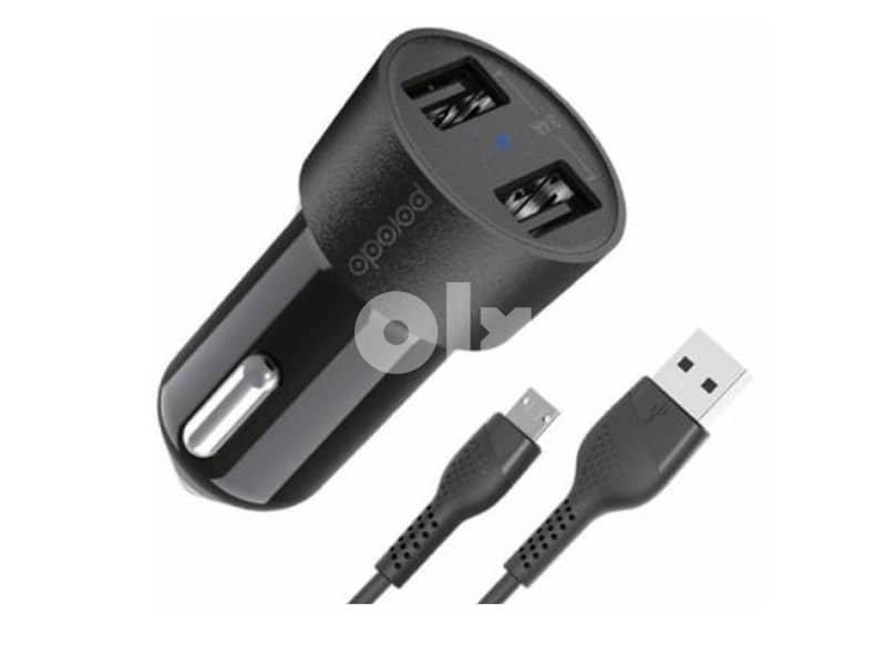 Porodo Convenient Combo Dual USB Car Charger 3.4A (New Stock) 0